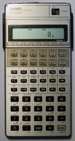 photo of the calculator Casio FX-602P