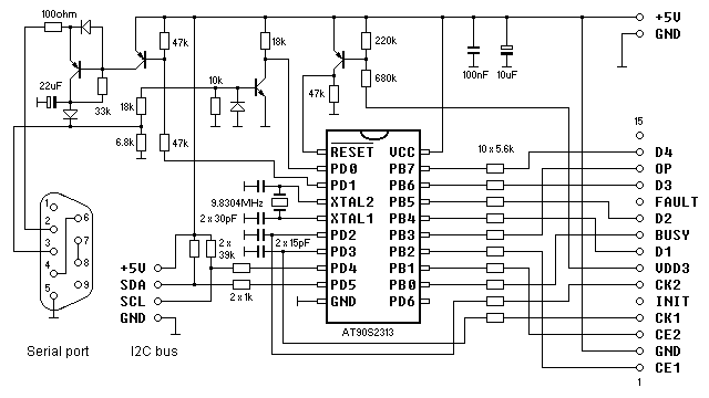 schemat interfejsu dla kalkulatora PB-700