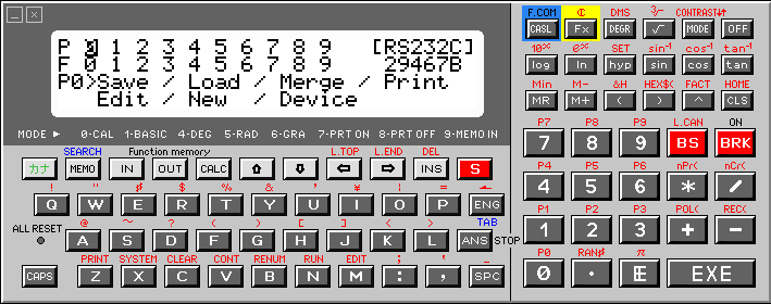 Screenshot of the VX-3 emulator